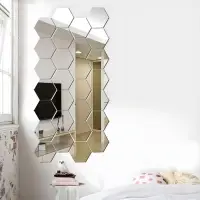Зеркало настенное &laquo;Соты&raquo;, на клеевой основе, акриловое, 12 шт., 9&times;10 см