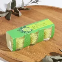 Ароматическая свеча в стакане, набор 3 шт., по 50 мл, 10 ч, 32 г, лайм-мята