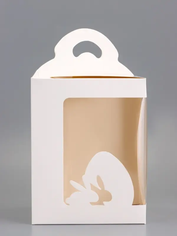 Коробка для десерта, упаковка кондитерская, белая, 18&times;18&times;23 см