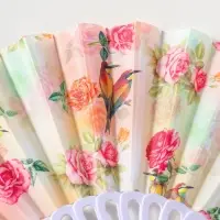 Веер складной &laquo;Розы и птицы&raquo;, 22.5 см