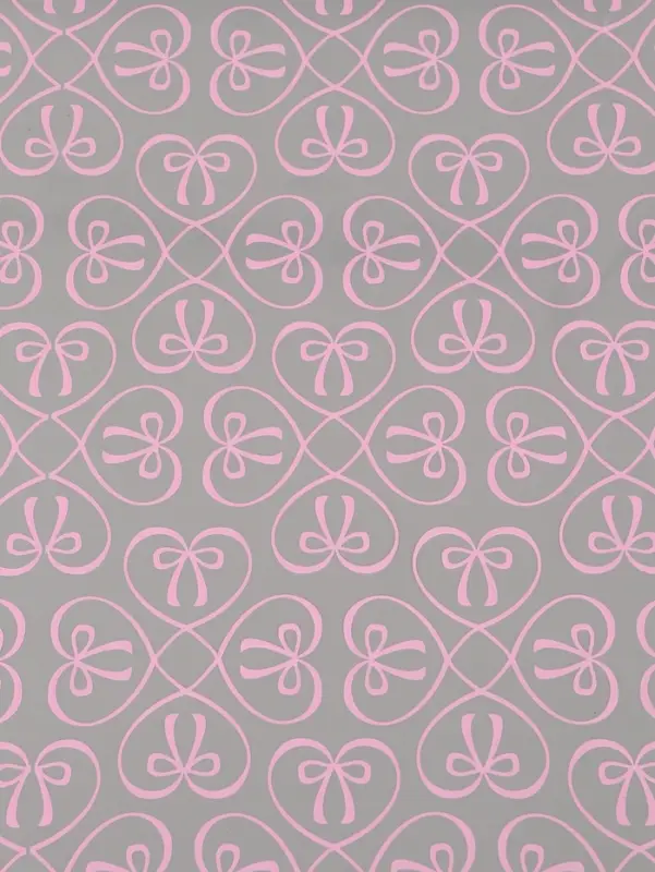 Плёнка для цветов &laquo;Бантики&raquo;, прозрачная/розовая, 0.6&times;9.3&plusmn;5% м, 40 мкм, 200 г