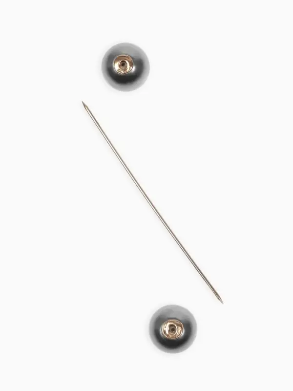 Булавка &laquo;Две жемчужины&raquo;, 7 см, серая в золоте