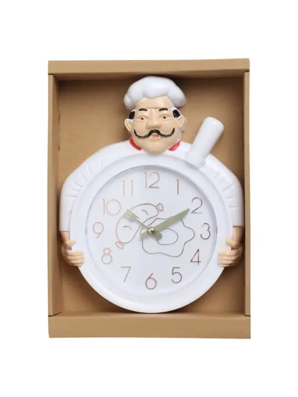 Часы настенные интерьерные &laquo;Шеф&raquo;, серия: Кухня, бесшумные, плавный ход, 29.5&times;23 см, d=16.5 см, белые