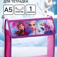 Папка для тетрадей А5, на липучке, пластик, &laquo;Холодное сердце&raquo;