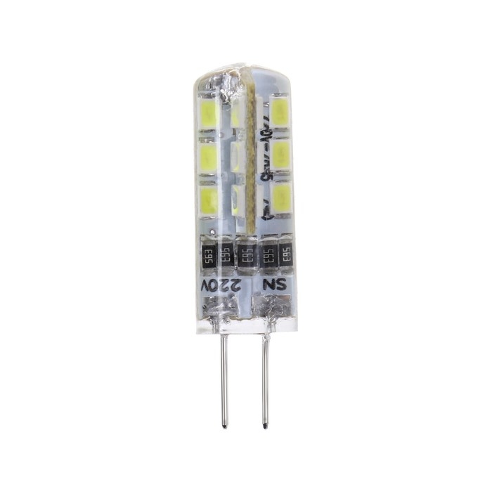 Лампа светодиодная Luazon Lighting, G4, 2 Вт, 220 В, 6500 K, 160 Лм Лампа светодиодная Luazon Lighting, G4, 2 Вт, 220 В, 6500 K, 160 Лм