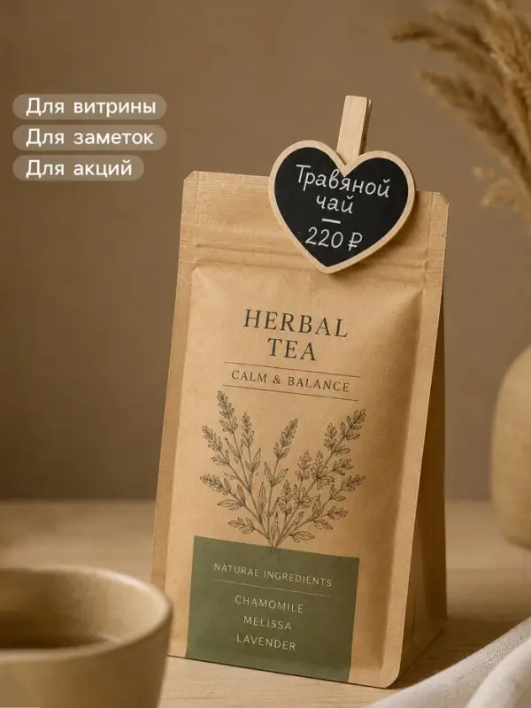 Меловой ценник &laquo;На прищепке&raquo; 6.6&times;7,2, сердце, (фасовка 10 шт.), цвет чёрный