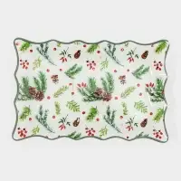 Блюдо прямоугольное "Еловые ветки" 29,5х19,5 см