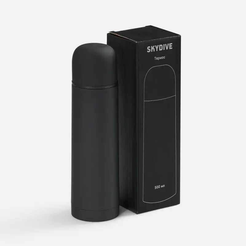 Термос Skydive, ver.2, черный Термос Skydive, ver.2, черный