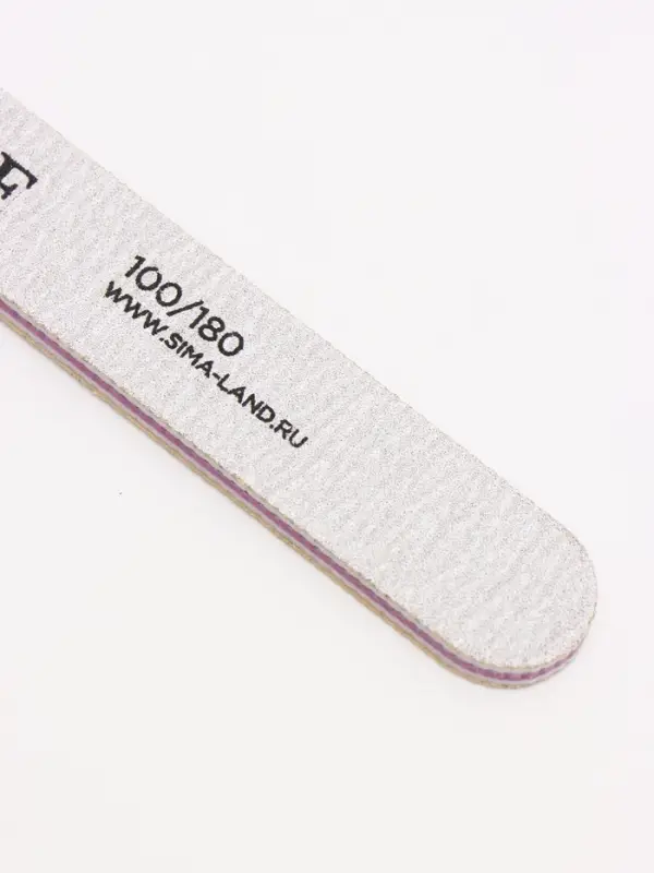 Пилка для ногтей, прямая, 100/180 грит, 18 см, серая