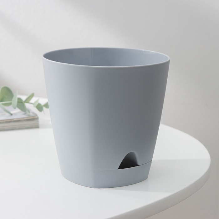 Горшок для цветов с прикорневым поливом Amsterdam, 0,65 л, d=11 см, h=10,7 см, серый Горшок для цветов с прикорневым поливом Amsterdam, 0,65 л, d=11 см, h=10,7 см, серый