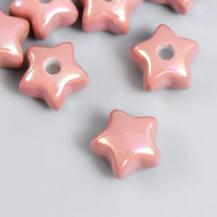 Набор бусин акриловых с несквозным отверстием &laquo;Арт Узор. Звёздочка&raquo;, 10 шт., перламутр карамель, 1&times;1.6&times;1.6 см