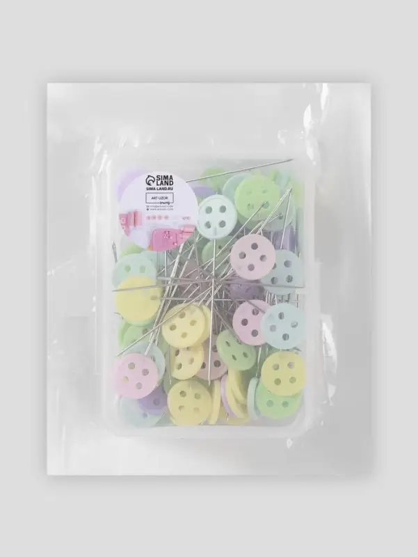 Булавки для квилтинга &laquo;Пуговки&raquo;, 46 мм, 100 шт., разноцветные