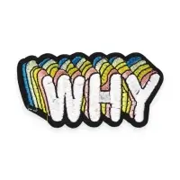 Термоаппликация Why, 8.5×4 см, разноцветная