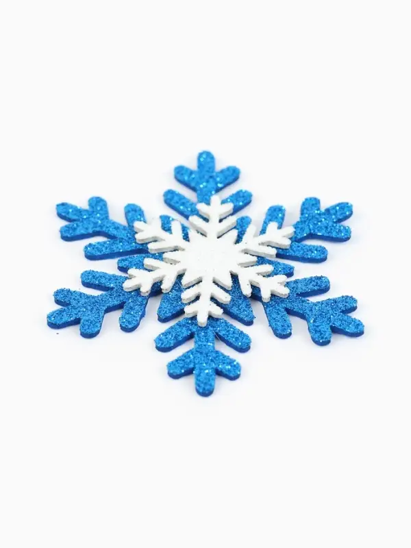 Заготовка для творчества &laquo;Снежинки&raquo;, 5.5 см, набор 6 шт., голубая с белой, фоамиран