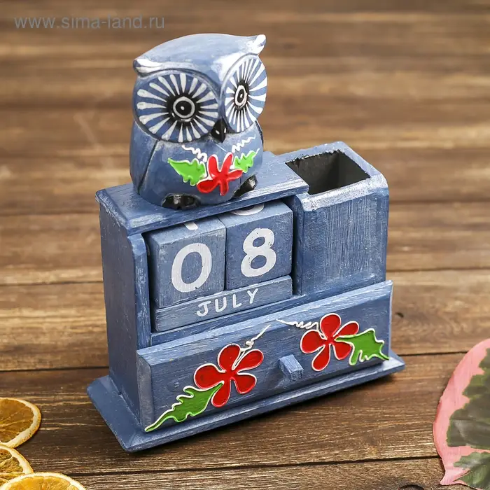 Календарь настольный Календарь настольный "Сова" дерево 18х6х20 см