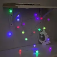 Гирлянда &laquo;Нить&raquo; 5 м с насадками &laquo;Ёжики цветные&raquo;, IP20, прозрачная нить, 20 LED, свечение мульти (RG/RB), мигание, 220 В