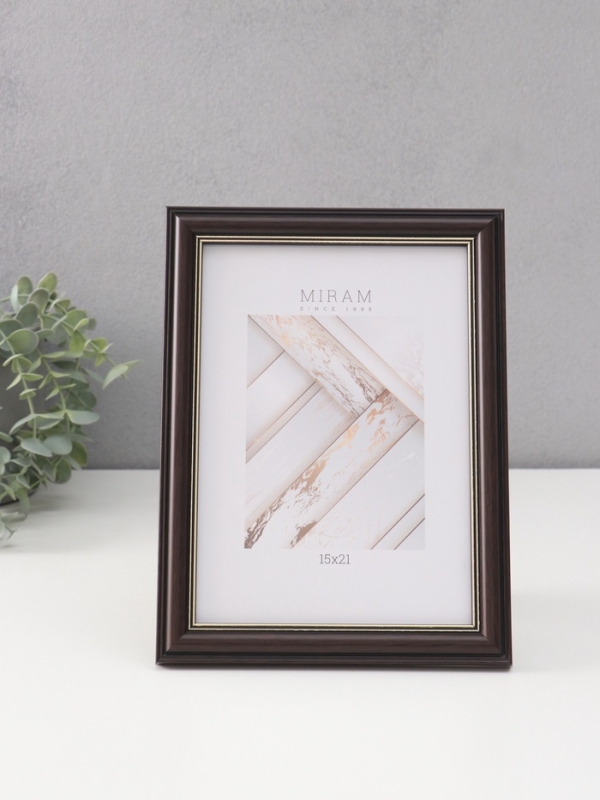 Фоторамка пластик Фоторамка пластик "МИРАМ" 15х21 см, венге