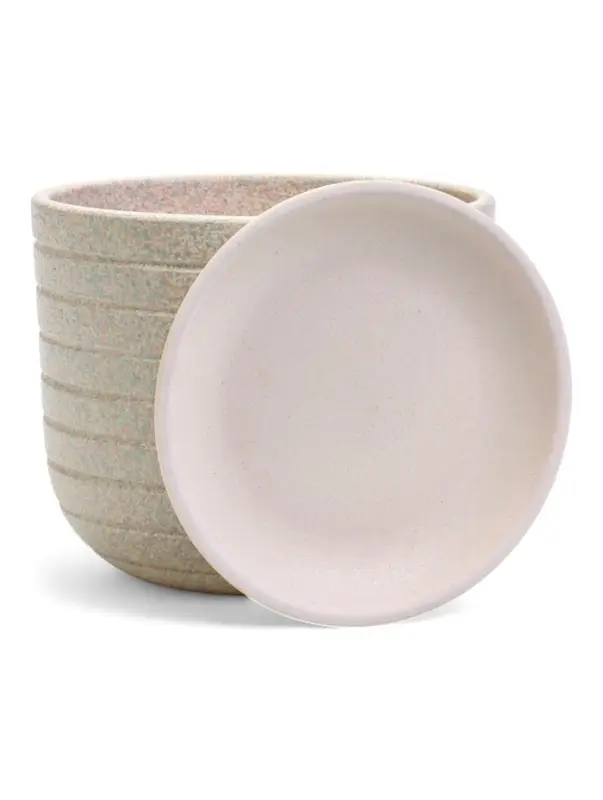 Горшок цветочный  с поддоном 1,6 л, белый керамика  Горшок цветочный  с поддоном 1,6 л, белый керамика "Пряности" (М)