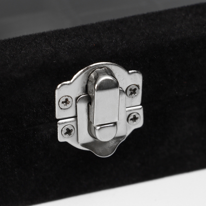 Подставка для украшений «Шкатулка», 8 полос, 9 ячеек, 20×15×4,5, цвет чёрный Подставка для украшений «Шкатулка», 8 полос, 9 ячеек, 20×15×4,5, цвет чёрный