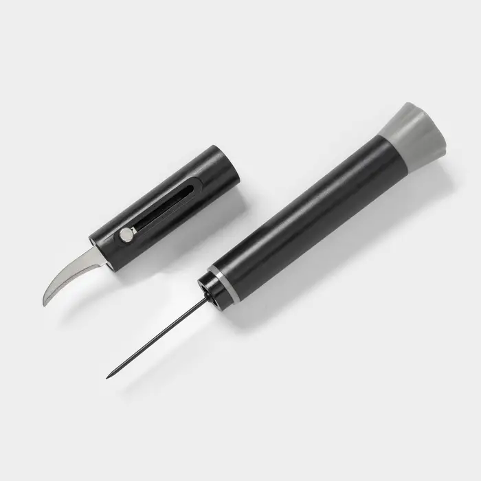 Штопор для вина вакуумный &laquo;Умница&raquo;, 19 см, чёрный