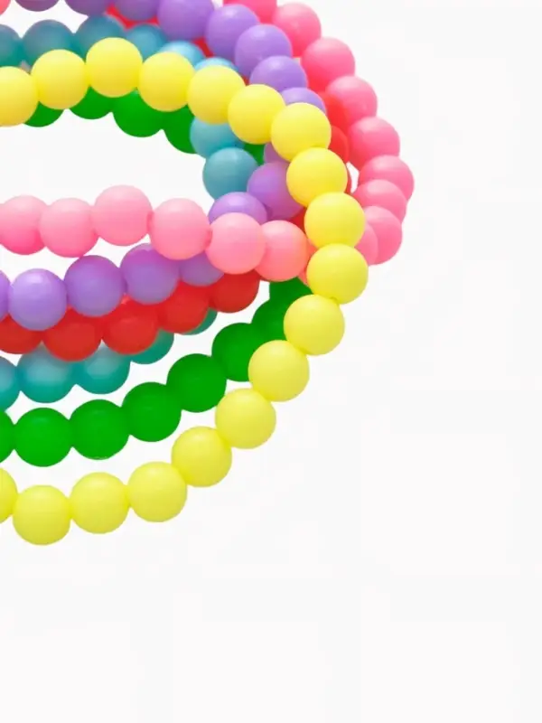 Набор детских браслетов &laquo;Выбражулька. Бусинки&raquo;, 6 шт., d=7 см, разноцветный