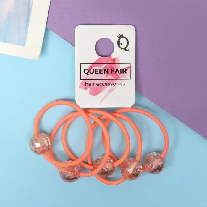 Резинка для волос Резинка для волос "Магия" (набор 5 шт) 2,5 см, оранжевый