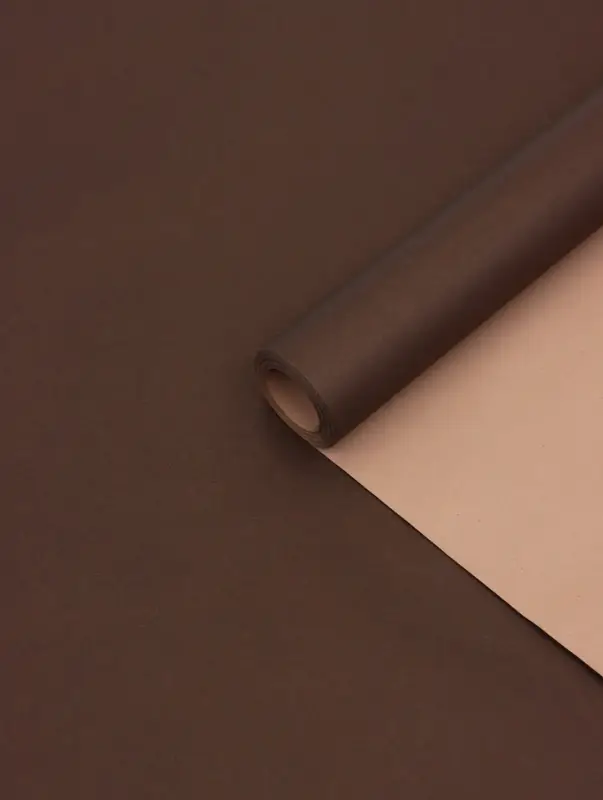 Бумага упаковочная крафт, двусторонняя, шоколадный, коричневый, 0.68&times;10&plusmn;5% м