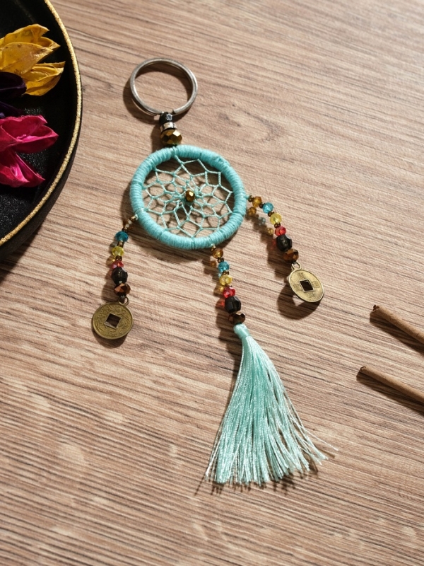 Брелок Брелок "Ловец снов" 4х15 см. мятный