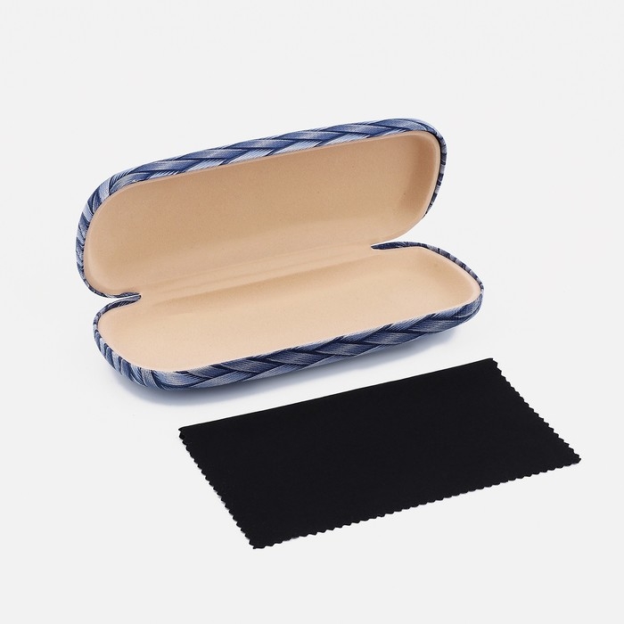 Футляр для очков на хлопушке, длина 16 см, цвет синий Футляр для очков на хлопушке, длина 16 см, цвет синий