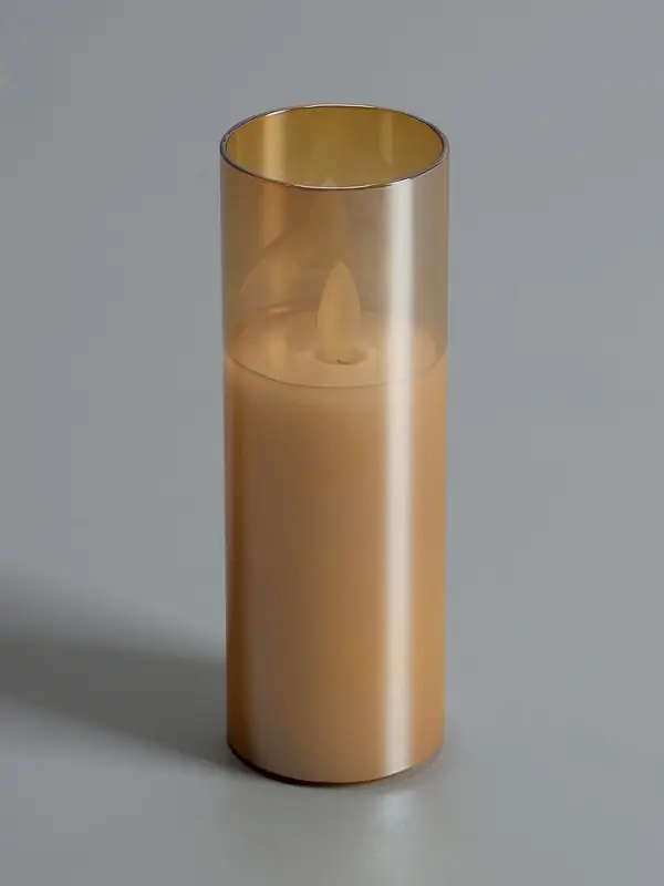 Светодиодная свеча "Золотистая" 16х5.5 см, AAx2 (не в компл.), Т/БЕЛЫЙ