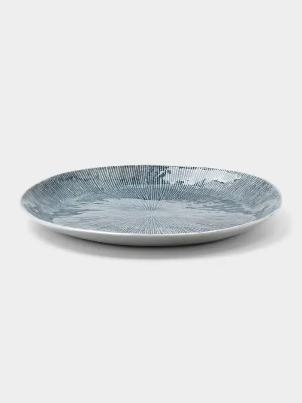 Блюдо, 33.5&times;33&times;3 см, алюминий, синее