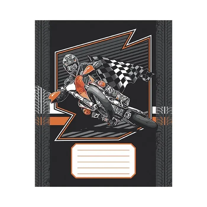 Тетрадь 24 листа в линейку Calligrata, Racing, обложка мелованный картон, серые листы, МИКС Тетрадь 24 листа в линейку Calligrata, Racing, обложка мелованный картон, серые листы, МИКС