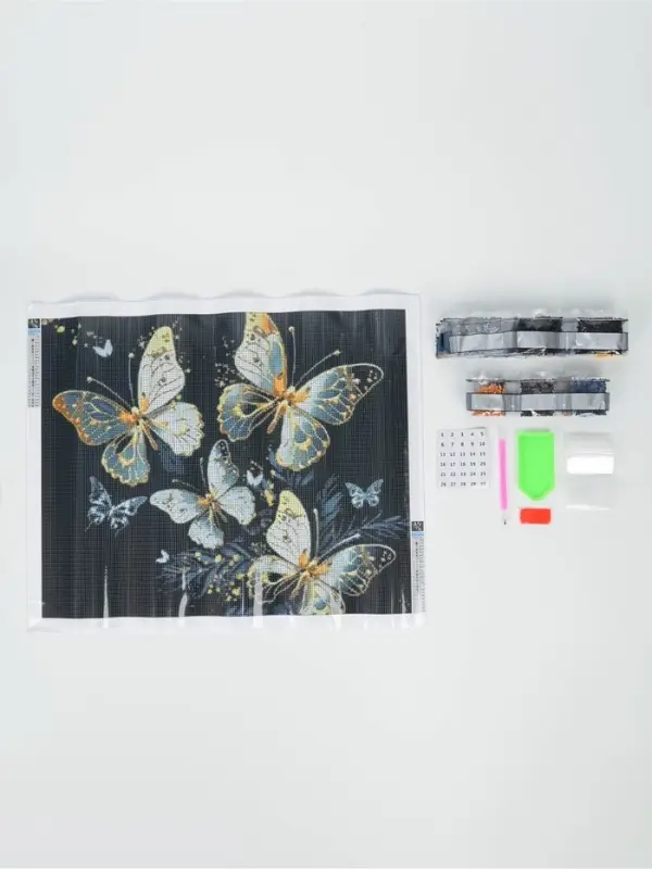 Алмазная вышивка полное заполнение "Бабочки", на холсте 40*50 см