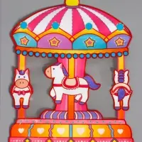 Пакет подарочный, с zip-lock застежкой &laquo;Карусель&raquo; с окном, 18&times;17+7 см