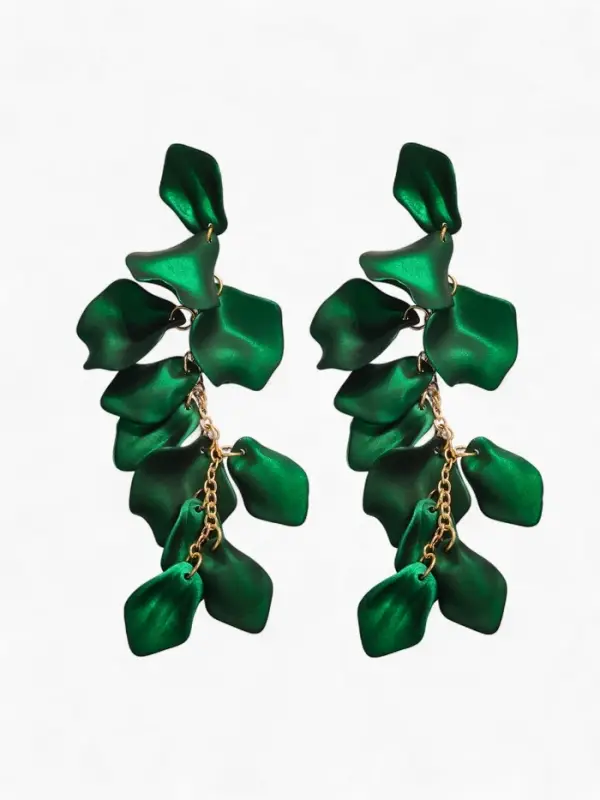 Серьги ассорти &laquo;Ветер&raquo;, грация, зелёные в золоте