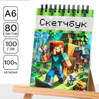 Скетчбук А6, 80 л., 100 г/м&sup2; &laquo;Пиксель&raquo;