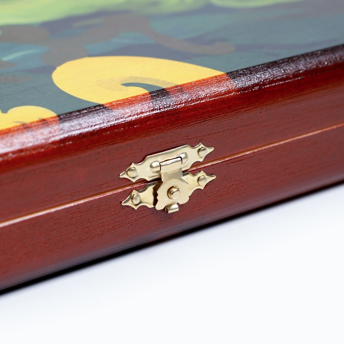 Нарды деревянные большие, с шашками Нарды деревянные большие, с шашками "Змея с Черепом", настольная игра, 60 х 60 см