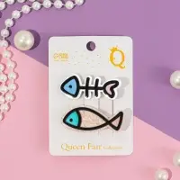 Зажим для волос "Мультизаврик" (набор 2 шт) рыба, 5,5 см