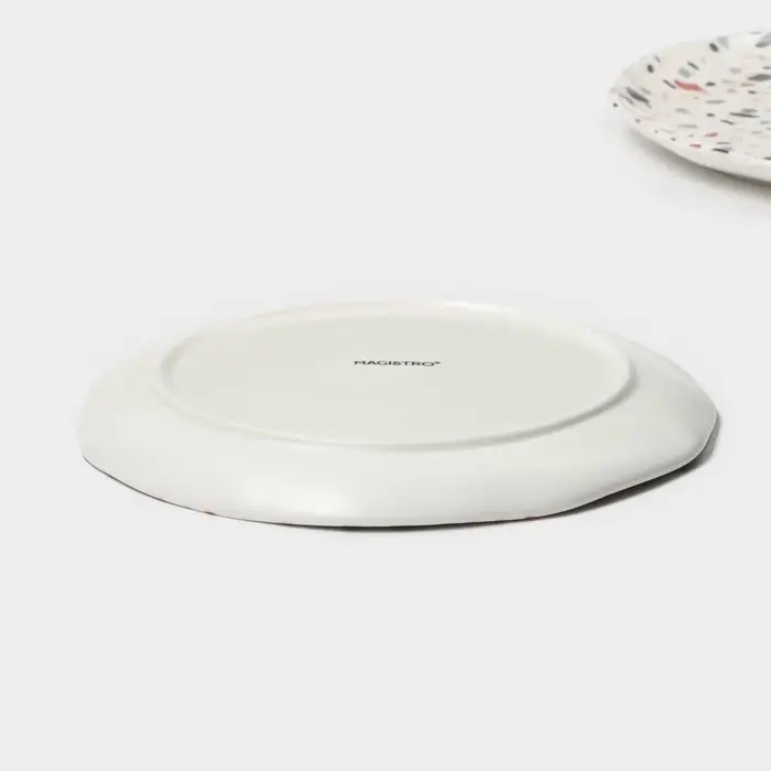 Десертные тарелки Magistro Terazzo, d=18.5 см, набор 2 шт., фарфор, белые