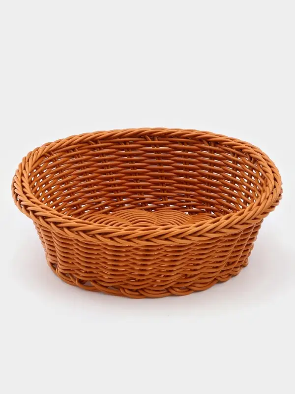 Корзинка для фруктов и хлеба Доляна &laquo;Капучино&raquo;, 21&times;7 см, пластик, плетёная, коричневая