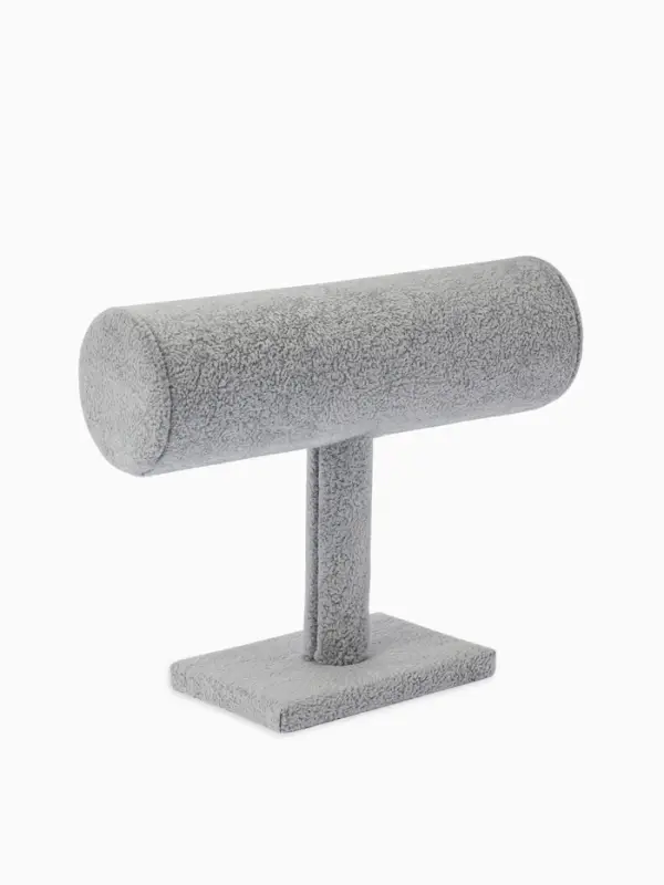 Подставка для часов, браслетов, цепочек &laquo;Мини&raquo;, флок, 16&times;6&times;14 см, d=5 см, цвет серый