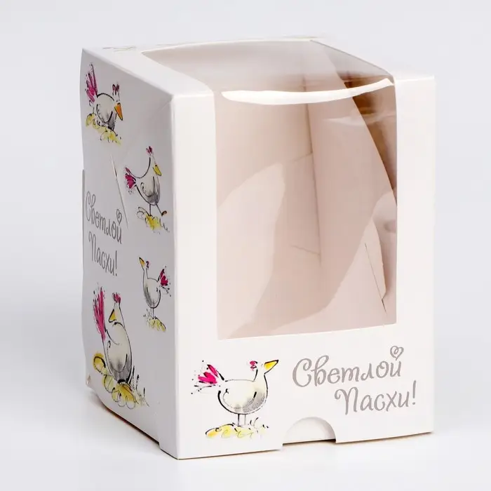 Пасхальная коробочка с окном «Курочка», 12.5×9.5×9.5 см Пасхальная коробочка с окном «Курочка», 12.5×9.5×9.5 см