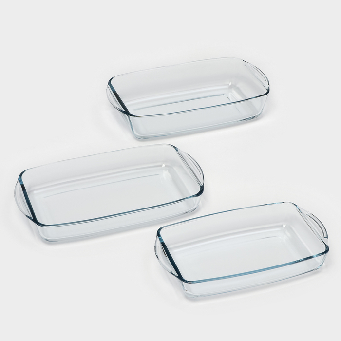 Набор прямоугольной посуды для запекания Borcam, 3 предмета: 1,3 л, 1,95 л, 2,75 л Набор прямоугольной посуды для запекания Borcam, 3 предмета: 1,3 л, 1,95 л, 2,75 л