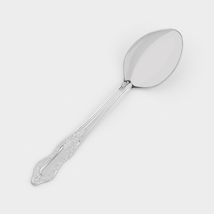 Ложка столовая &laquo;Славянка&raquo;, h=19,5 см, толщина 1,2 мм, цвет серебряный