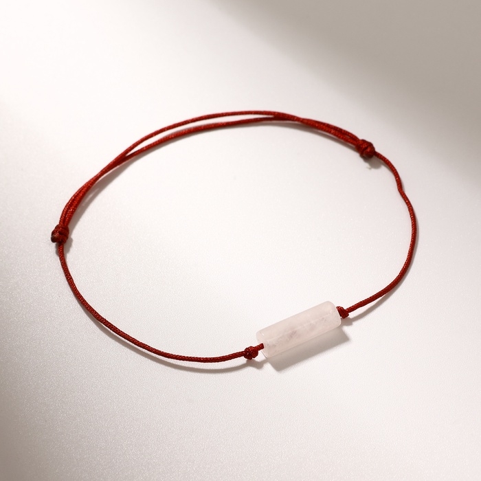 Браслет желаний «Кварц розовый» TUBE на бордовой нити, длина регулируется Браслет желаний «Кварц розовый» TUBE на бордовой нити, длина регулируется