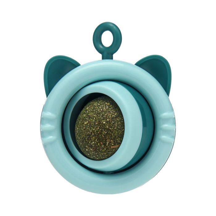 Игрушка для кошек с кошачьей мятой  Игрушка для кошек с кошачьей мятой "Вращающийся кот", 6,9 х 5,5 см, голубой