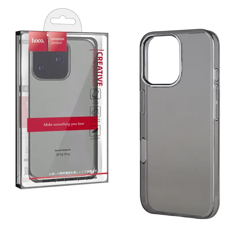Чехол IPH 16 Pro Light Series TPU black HOCO