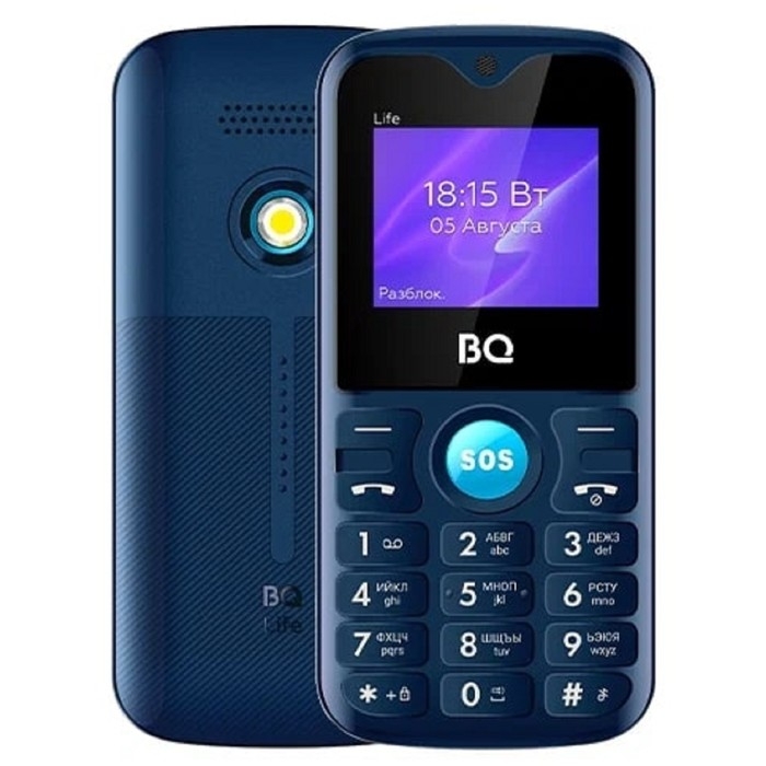 Сотовый телефон BQ M-1853 Life, 1.77 Сотовый телефон BQ M-1853 Life, 1.77", 2 sim, 32Мб, microSD, 600 мАч, фонарик, синий
