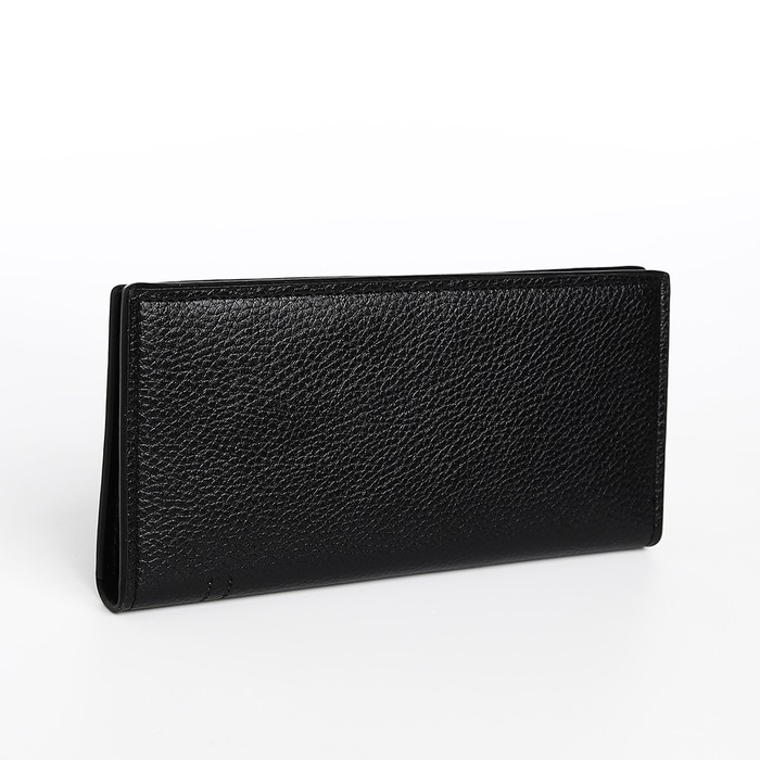 Портмоне мужское без застежки, отдел для купюр, для карт, для монет, цвет чёрный Портмоне мужское без застежки, отдел для купюр, для карт, для монет, цвет чёрный