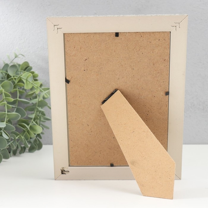 Фоторамка пластик 13х18 см Фоторамка пластик 13х18 см "Серая мраморная крошка" серебристая обводка 22х17 см